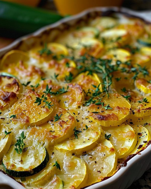 ZUCCHINI GRATIN WITH YELLOW SQUASH