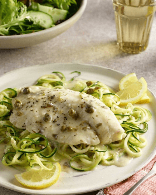 TILAPIA WITH ZUCCHINI NOODLES