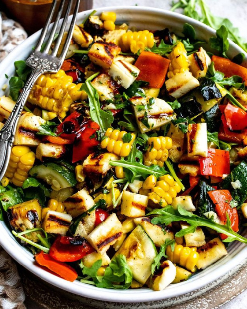 MEDITERRANEAN STYLE GRILLED ZUCCHINI SALAD