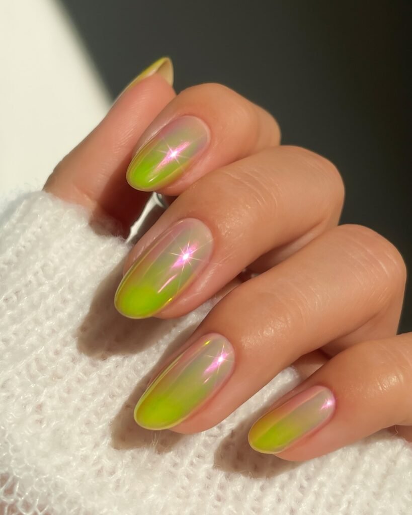 Neon French Tip Nails