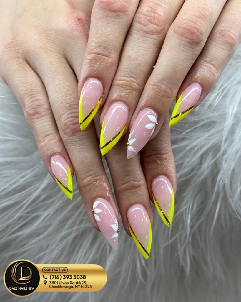 Neon French Tip Nails