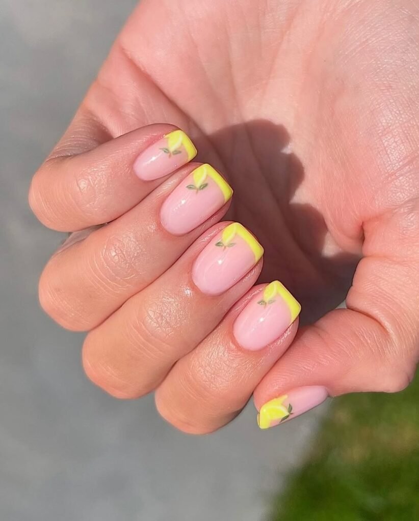 Neon French Tip Nails