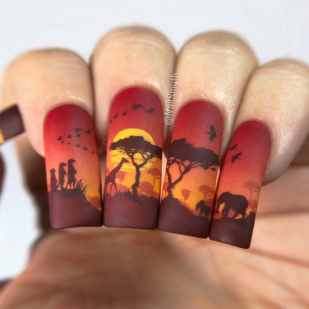 Sunset Nails