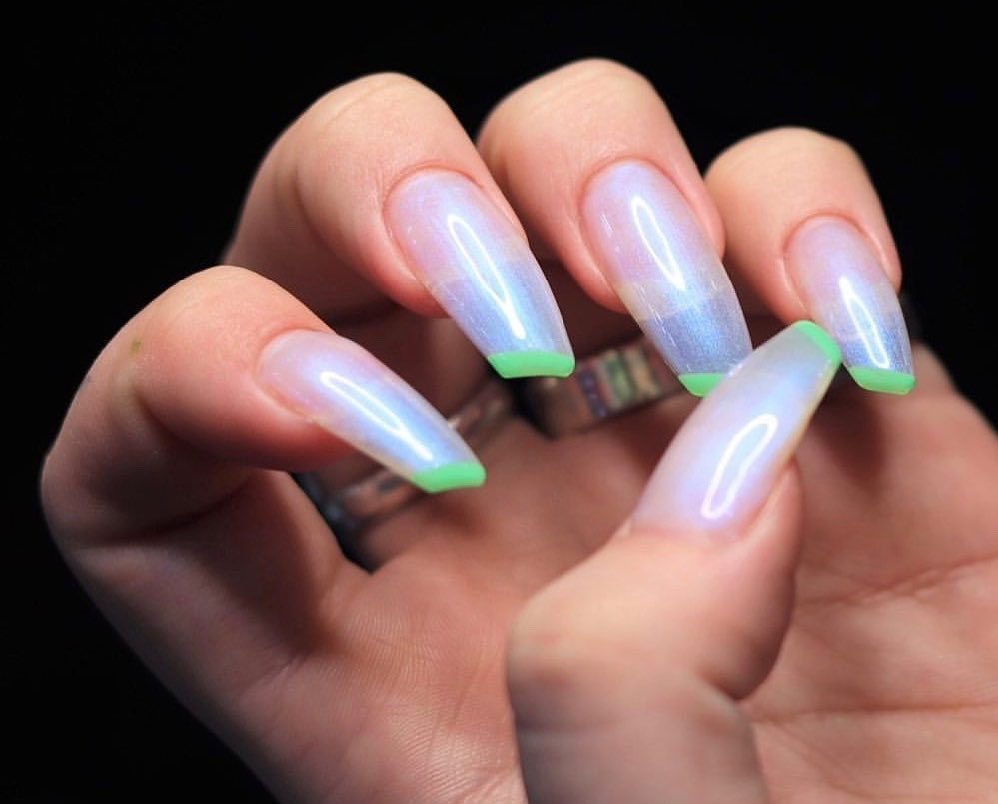 Neon French Tip Nails