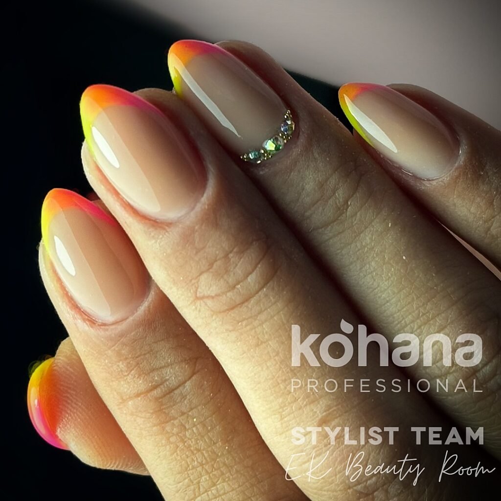 Neon French Tip Nails