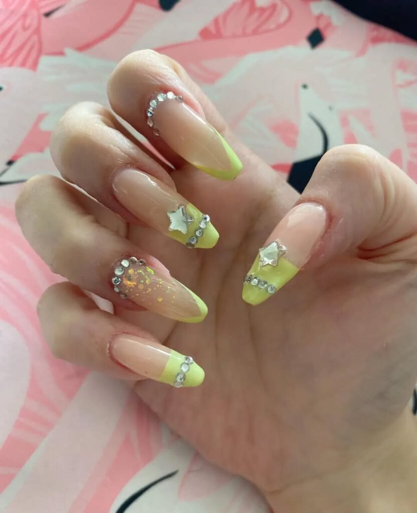 Neon French Tip Nails