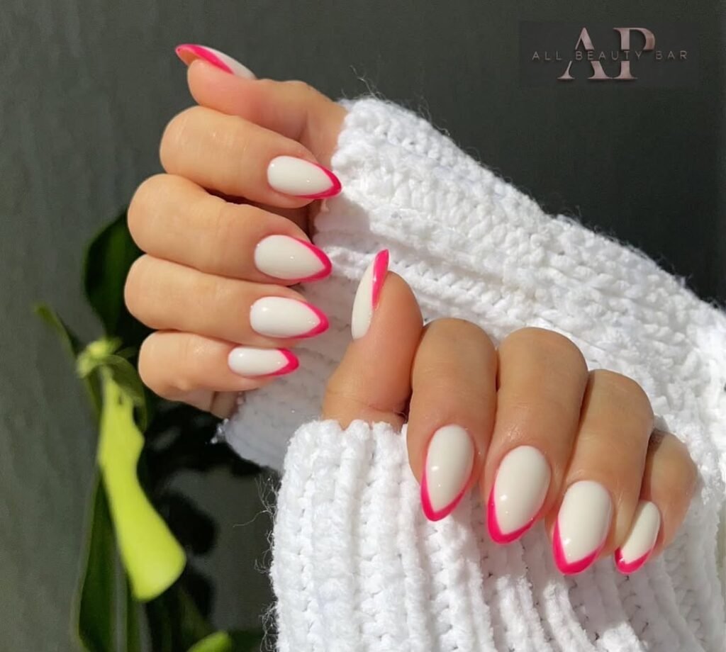 Neon French Tip Nails