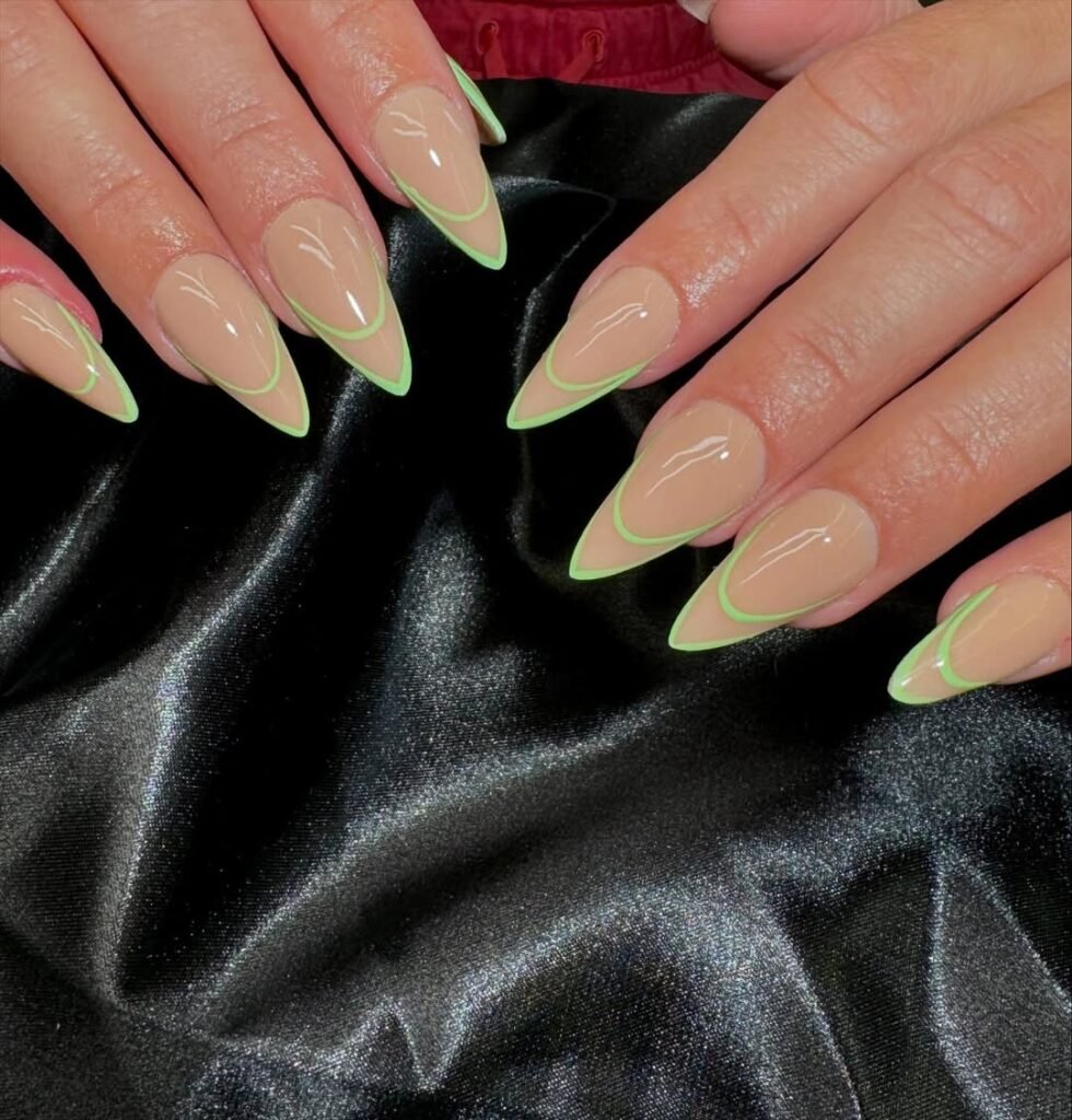 Neon French Tip Nails