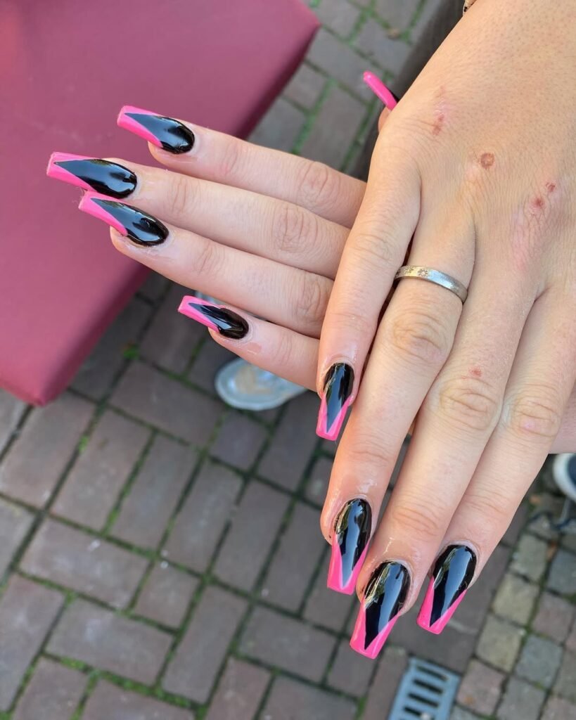 Neon French Tip Nails