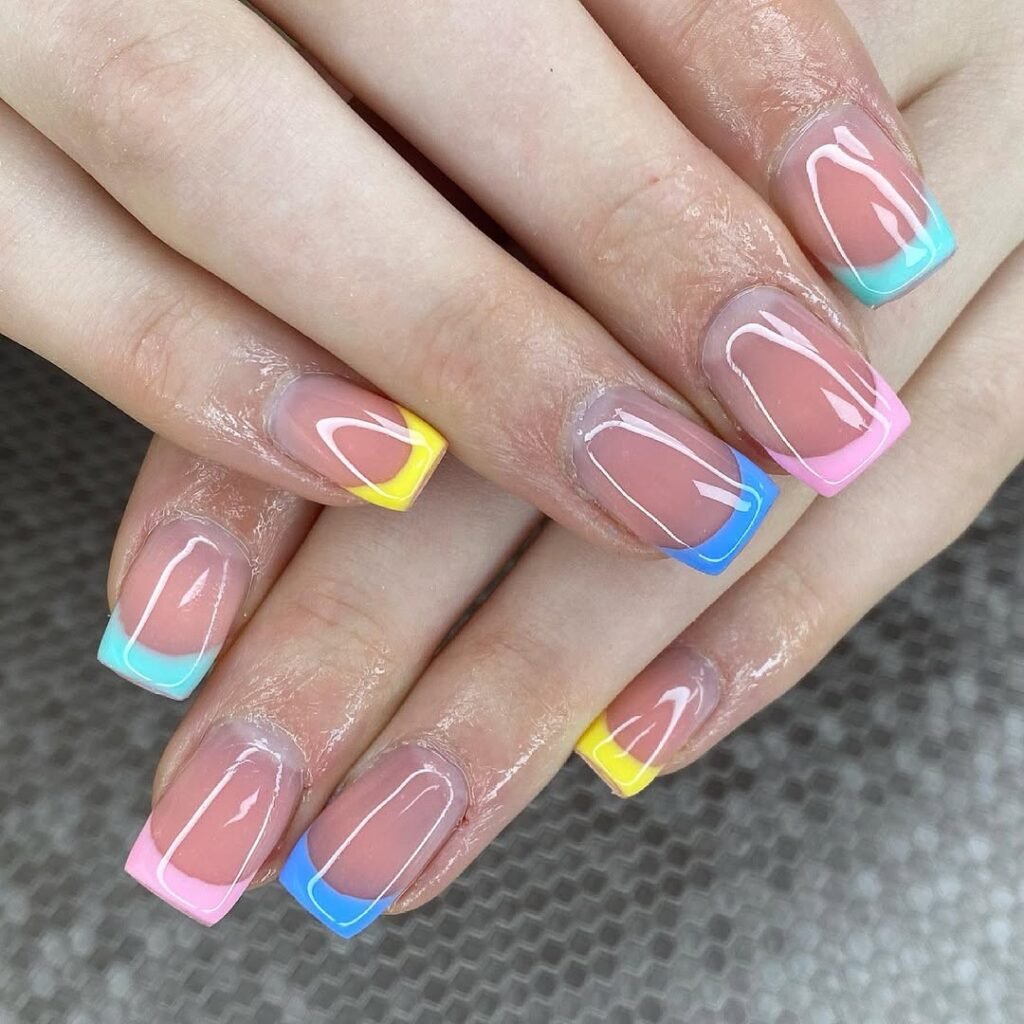 Neon French Tip Nails
