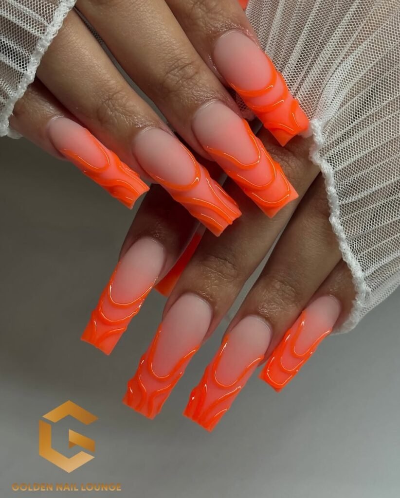 Neon French Tip Nails