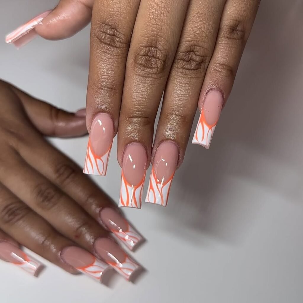 Neon French Tip Nails