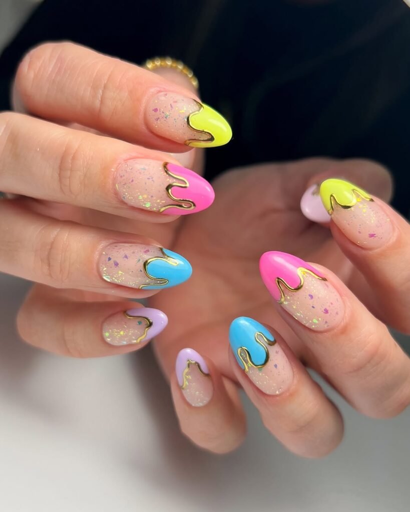 Neon French Tip Nails