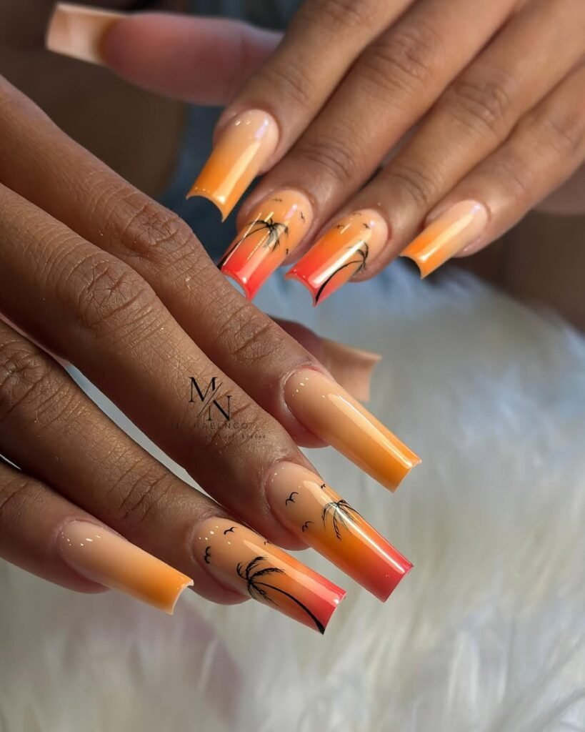 Sunset Nails