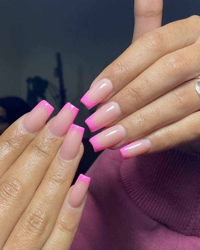 Neon French Tip Nails