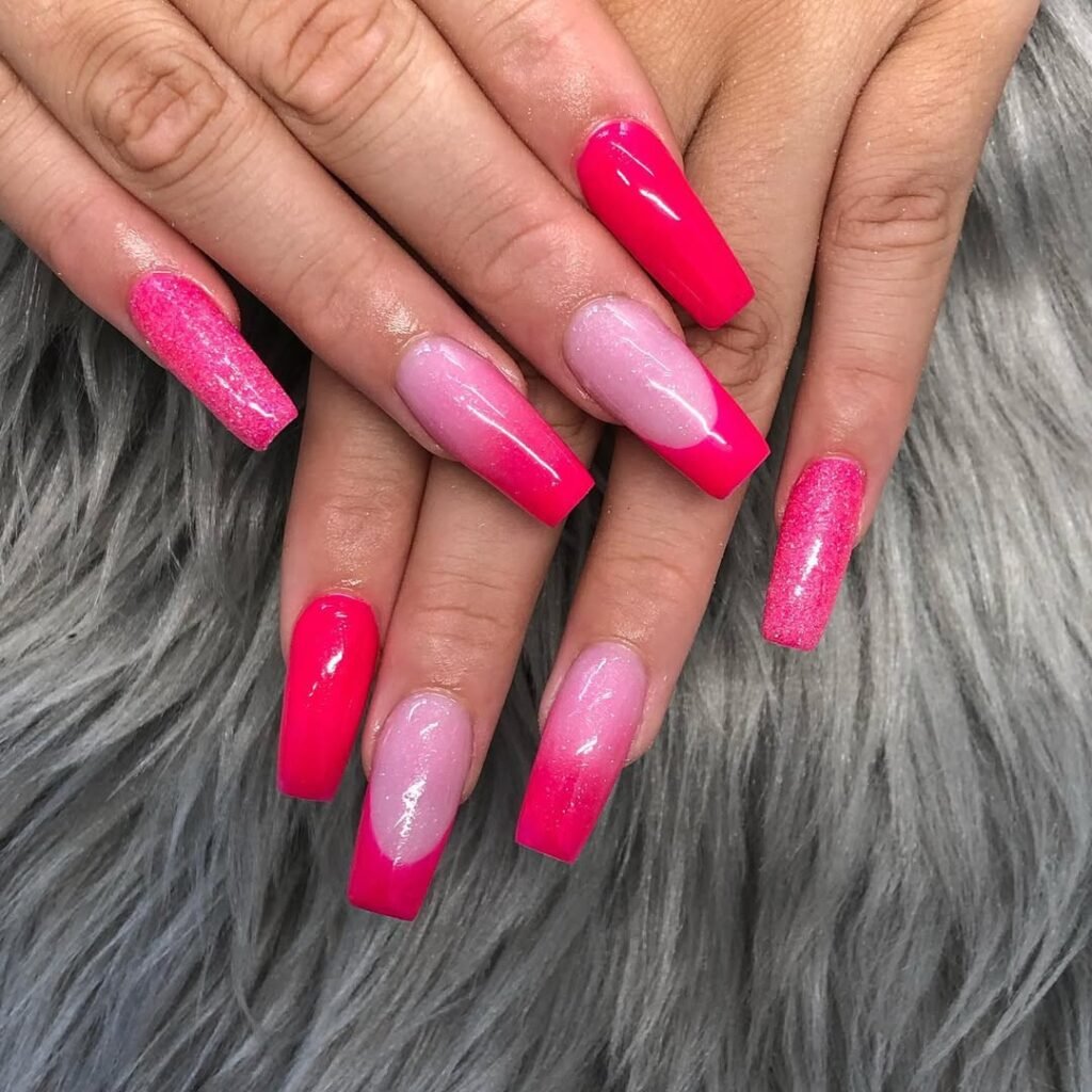 Neon French Tip Nails