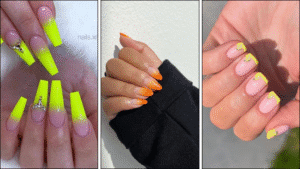 Neon French Tip Nails